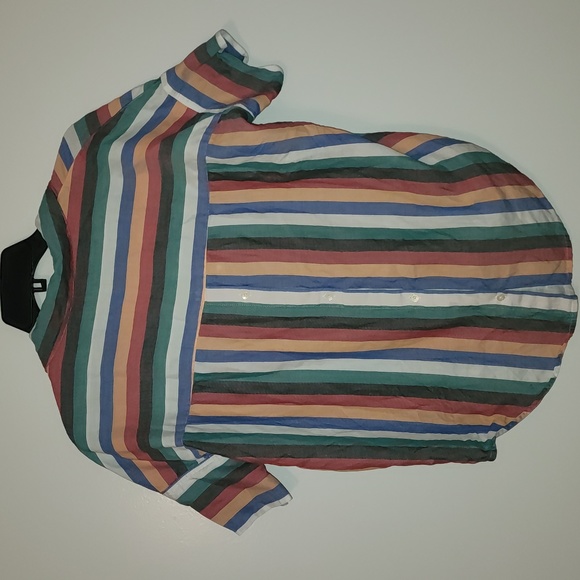 Madewell Courier Button-Back Shirt in Festival Stripe. Size XS - Picture 10 of 10